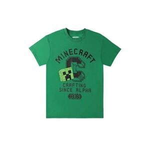 Minecraft Men’s T- Shirt Crafting Since Alpha 2009 Green Size Large